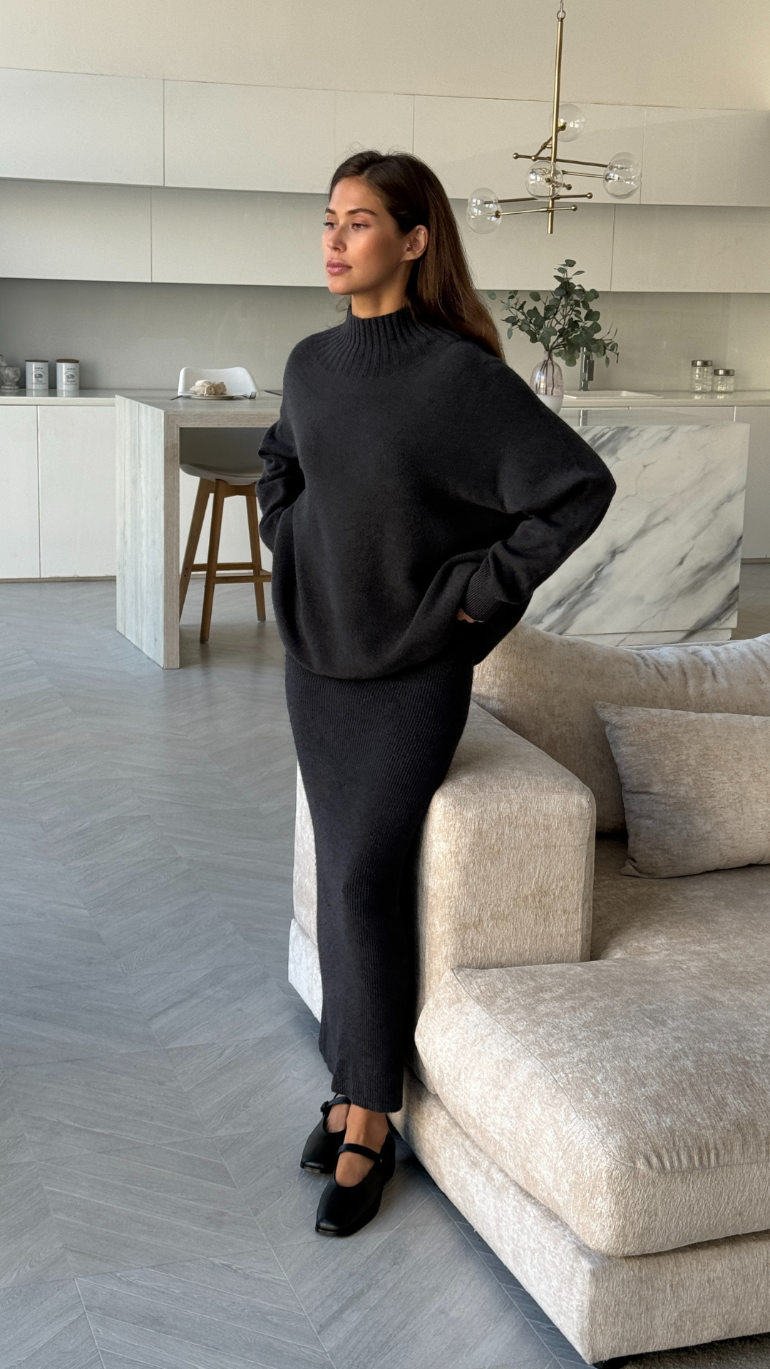 Alma Pencil Skirt - Anthracite