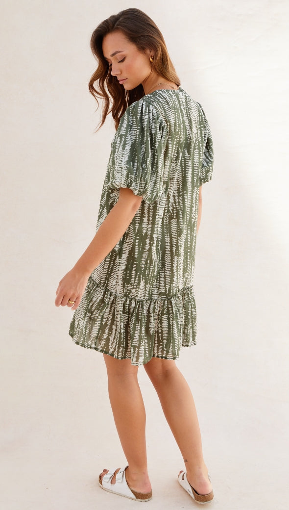 Tia Short Dress - Forest And Cloud