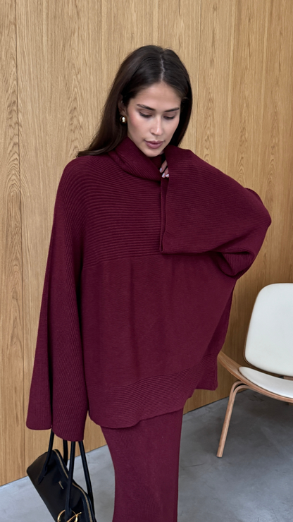 Alma Pencil Skirt - Dark Cherry