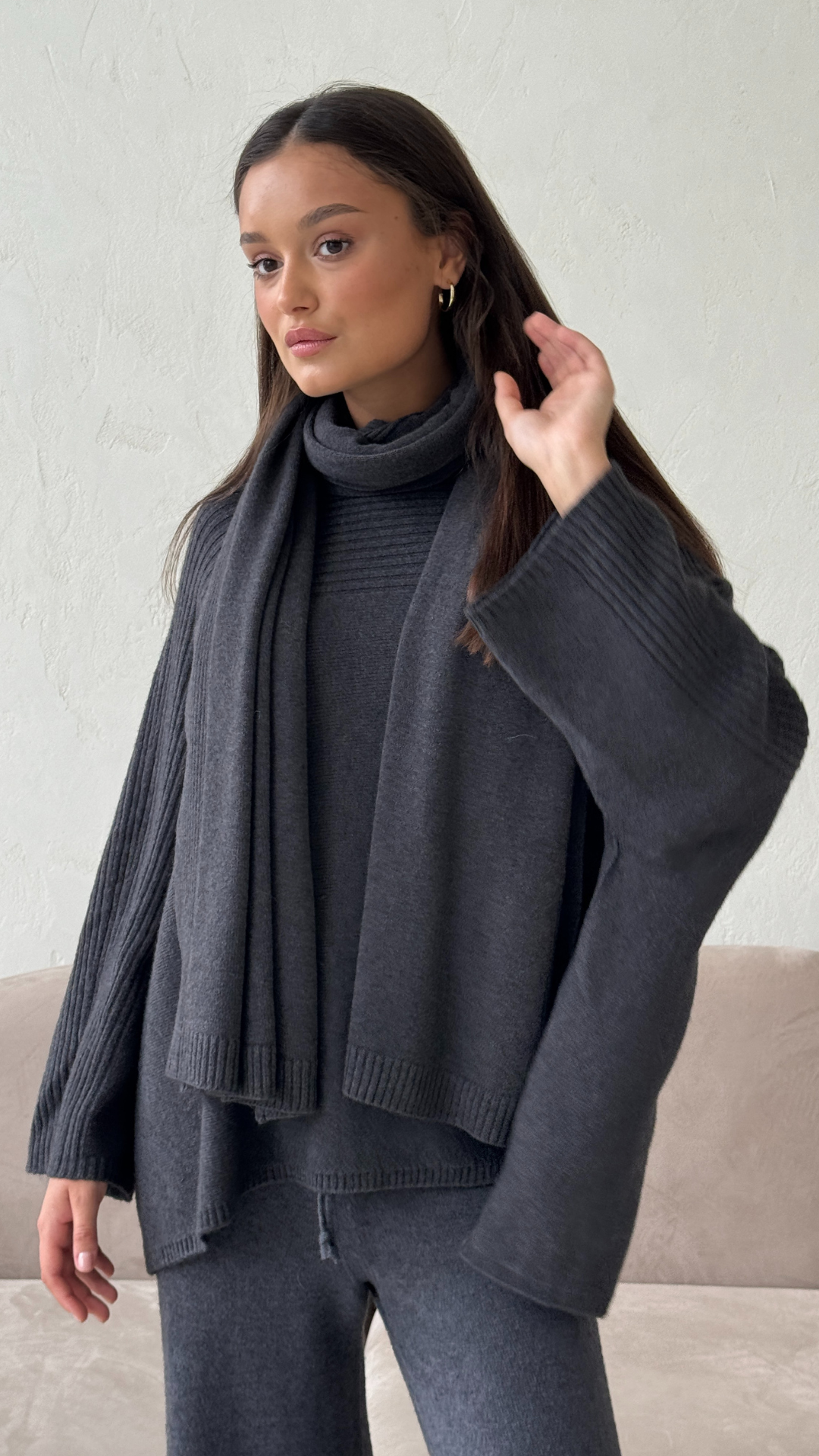 Cora Wrap Scarf - Anthracite