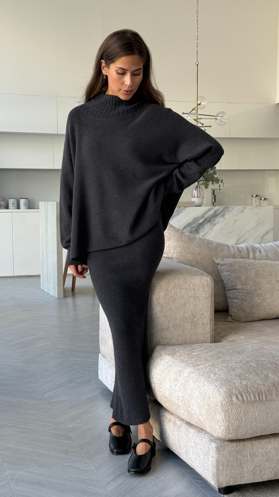 Alma Pencil Skirt - Anthracite