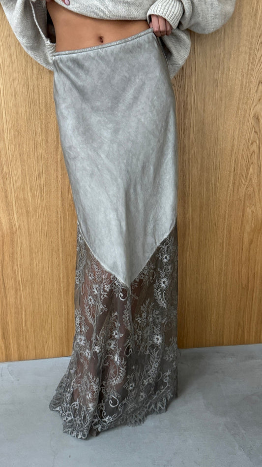 Solene Lace Skirt - Taupe