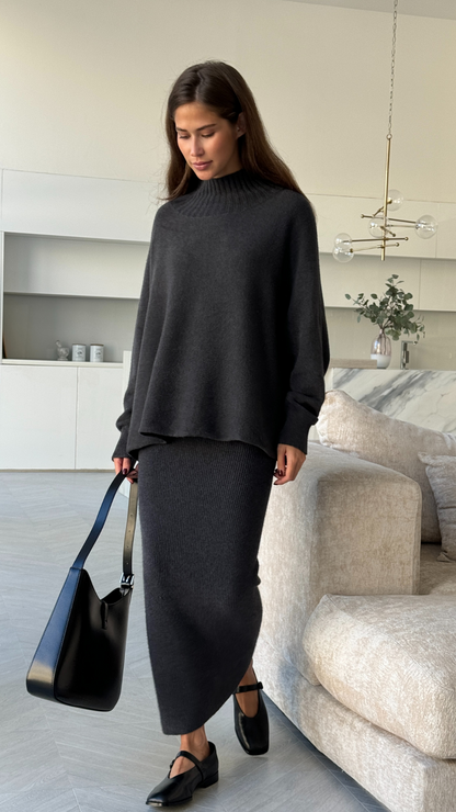 Alma Pencil Skirt - Anthracite