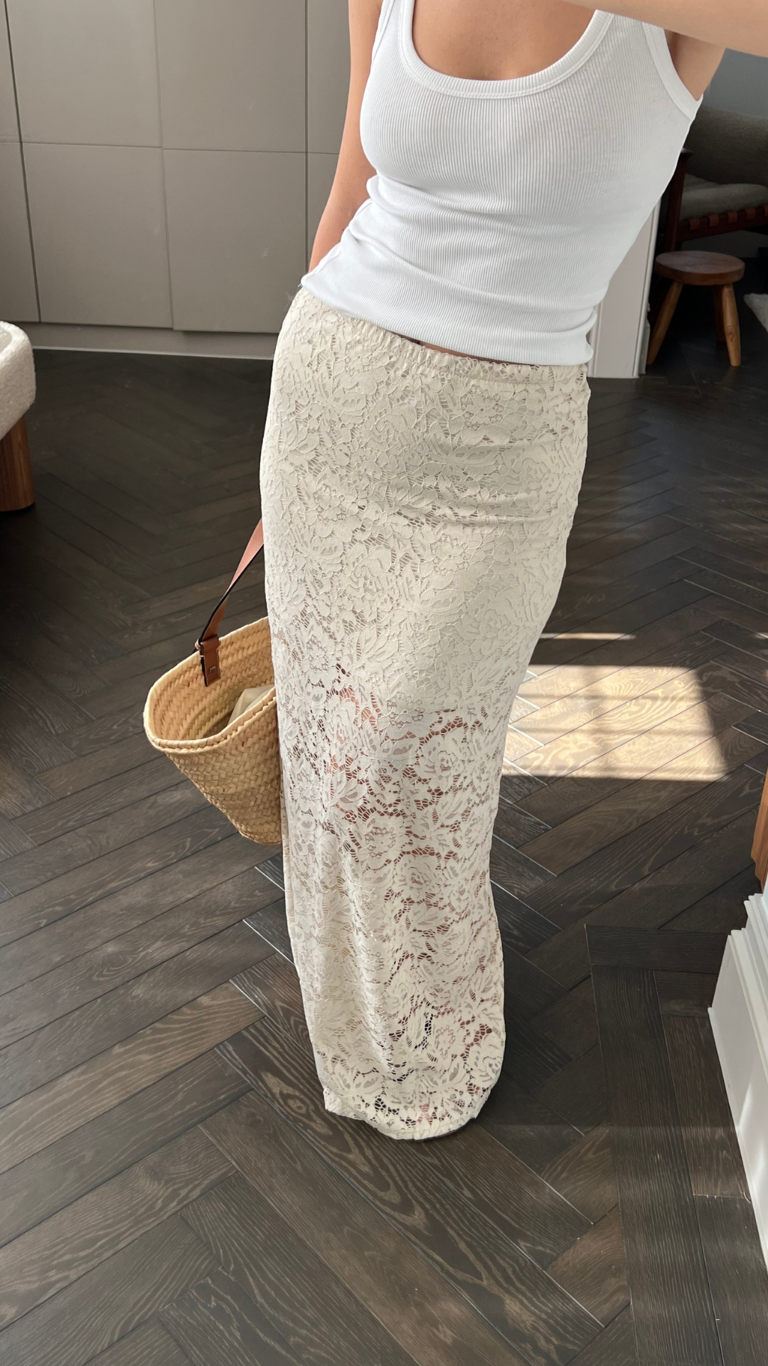 Alba Lace Skirt - Sand
