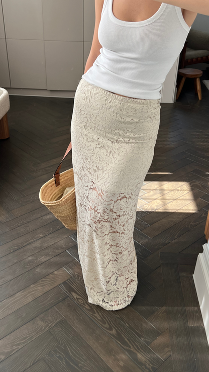 Alba Lace Skirt - Sand