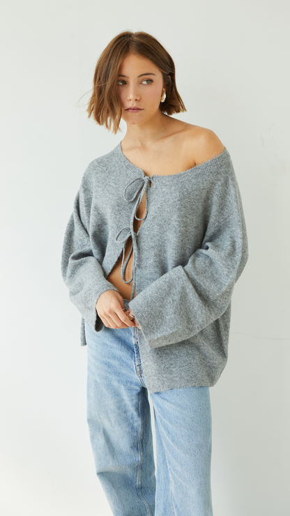 Erin Reversible Sweater - Grey