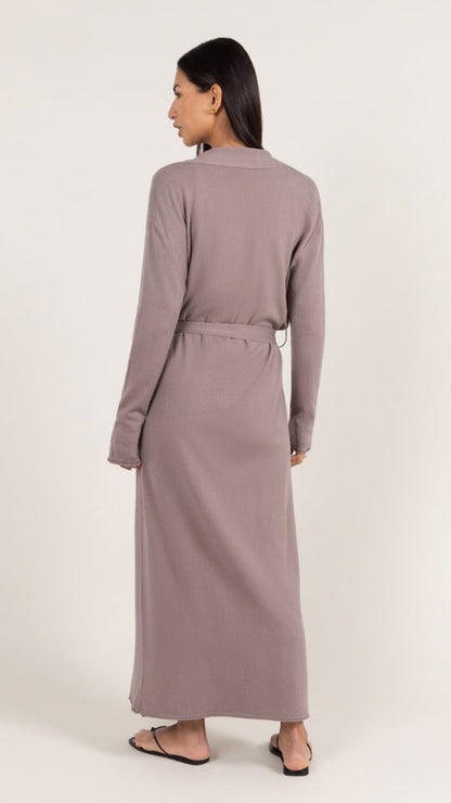 Sofia Knitted Slip Dress - Mink