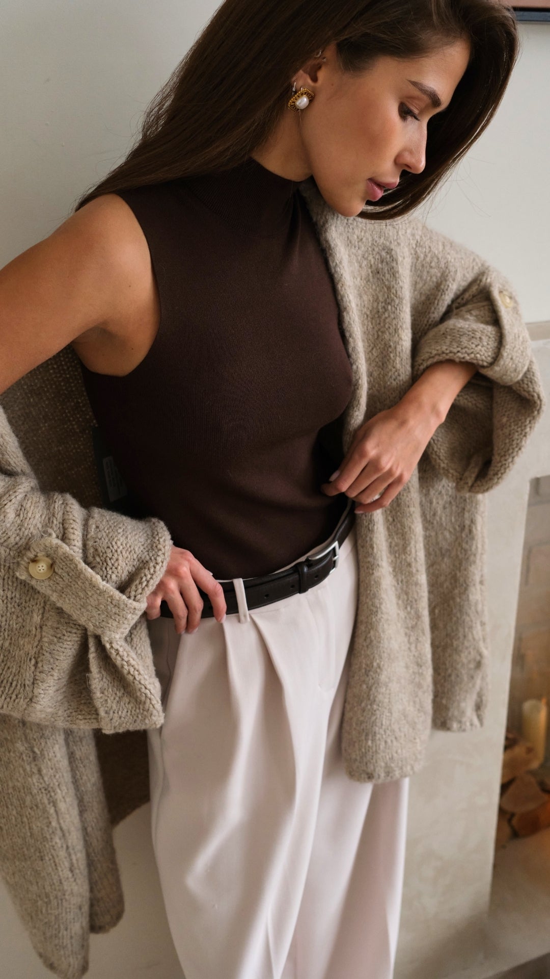 Adria Cardigan - Sand Beige