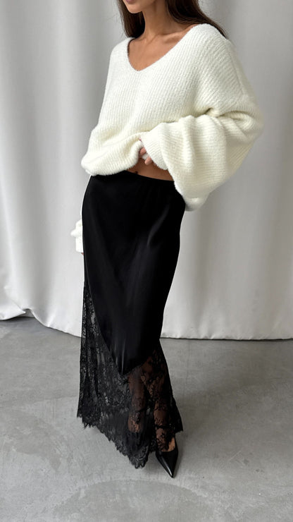 Solene Lace Skirt - Black