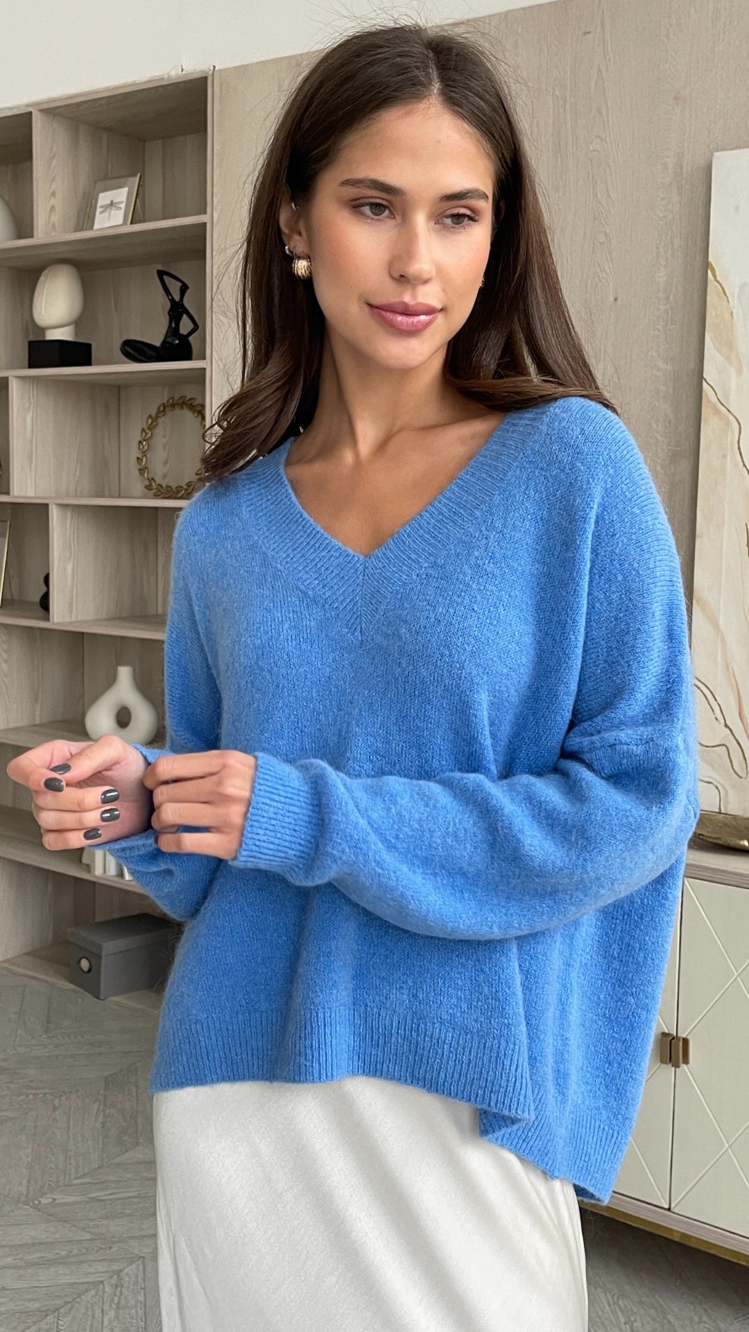 April Alpaca Sweater - Sky