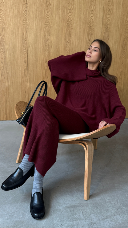 Alma Pencil Skirt - Dark Cherry