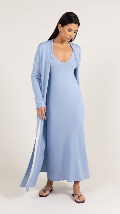 Sofia Knitted Slip Dress - Sky Blue