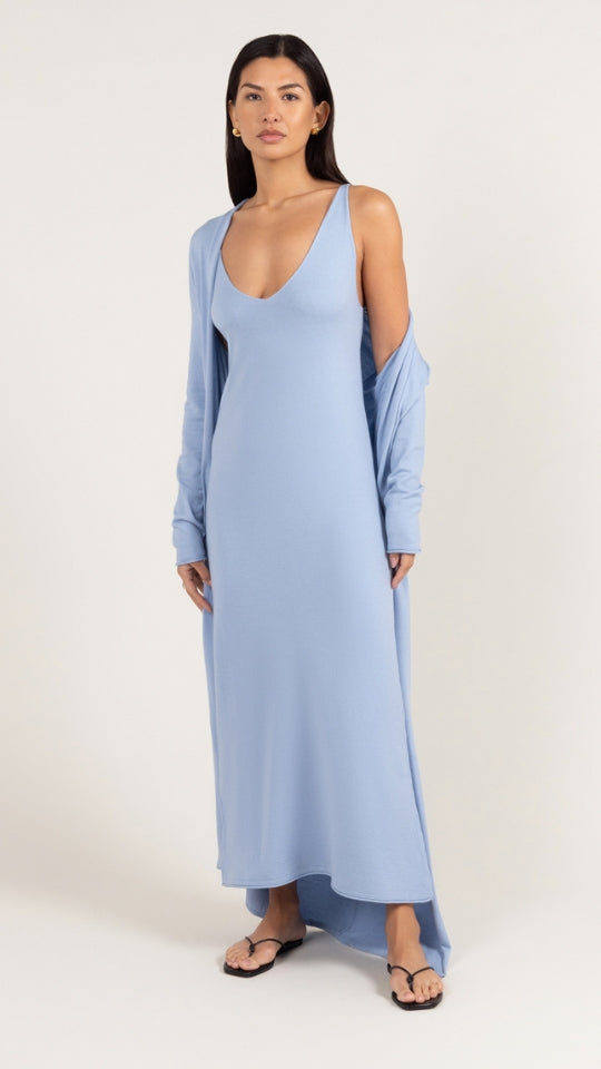 Sofia Long Line Cardigan - Sky Blue