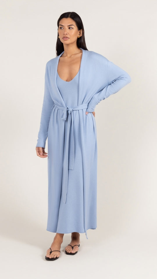 Sofia Knitted Slip Dress - Sky Blue