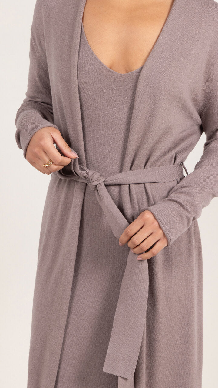Sofia Knitted Slip Dress - Mink
