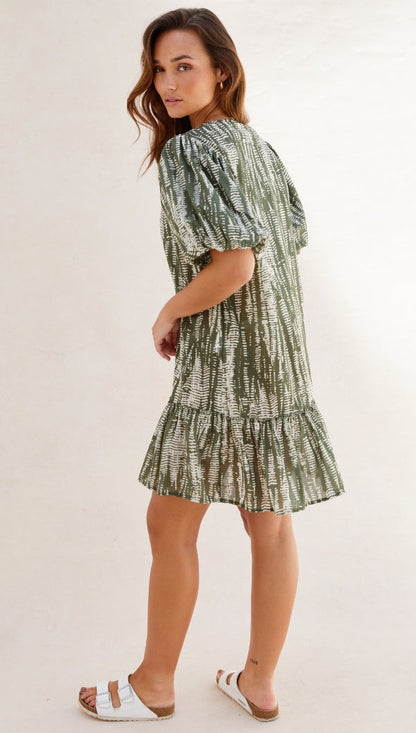 Tia Short Dress - Forest And Cloud